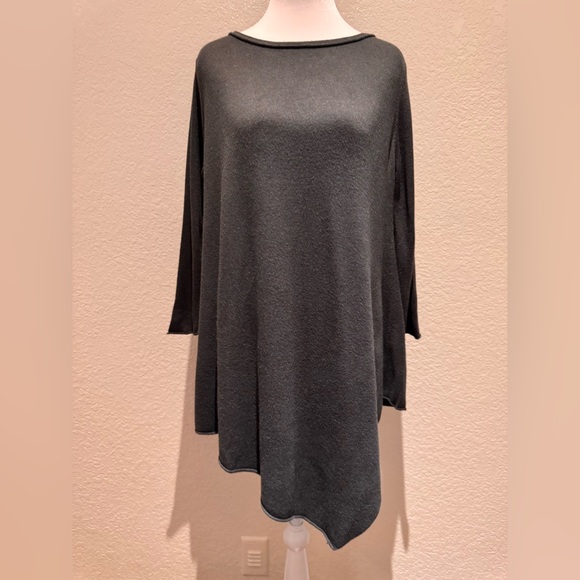 Joan Vass Studio Oversized Asymmetric Tunic – Dark Sage Green – Size M - Picture 4 of 14